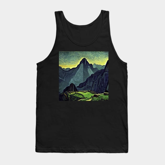 Machu Picchu in Van Gogh's style Tank Top by Classical